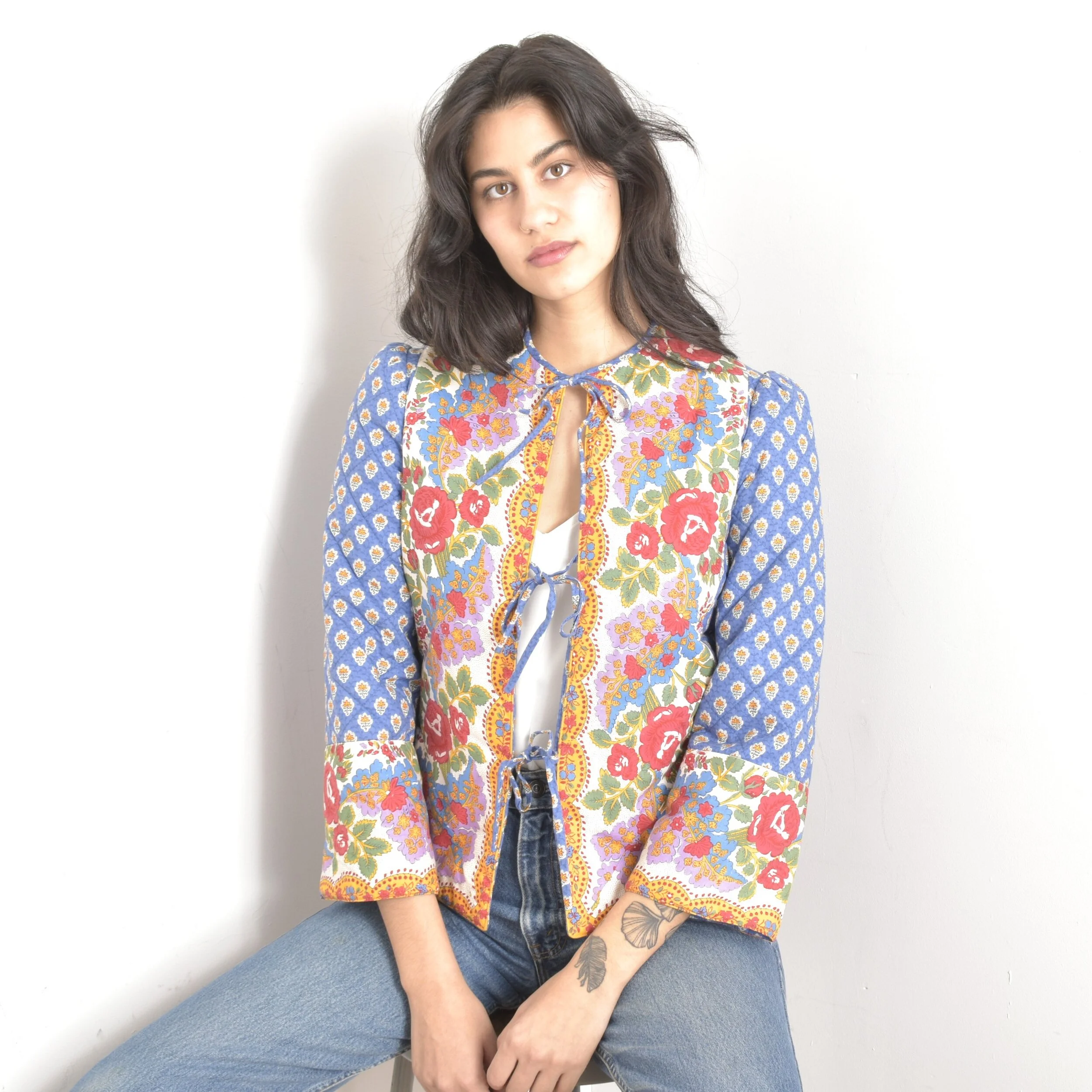 1980s French Provençal Quilted Jacket-small — La Poubelle